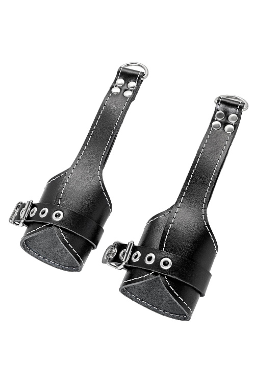 Черные подвесы с белой строчкой