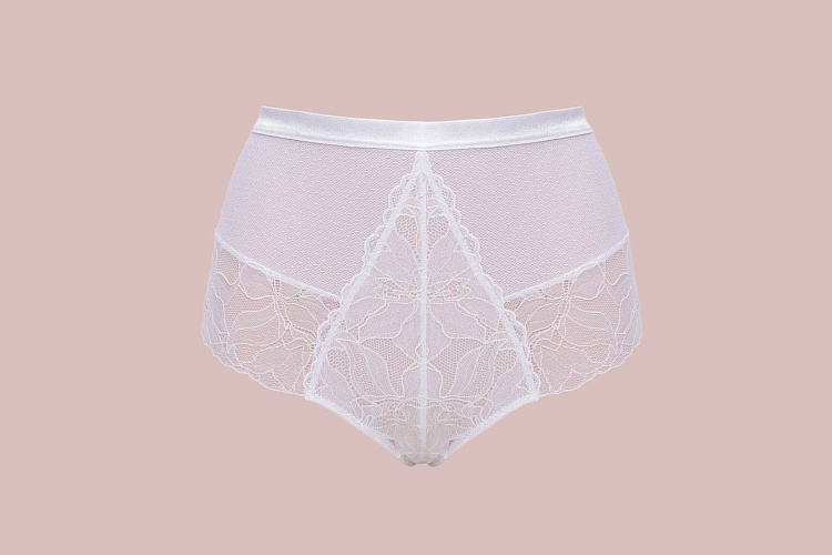 Белые трусики-слипы с высокой талией Glow