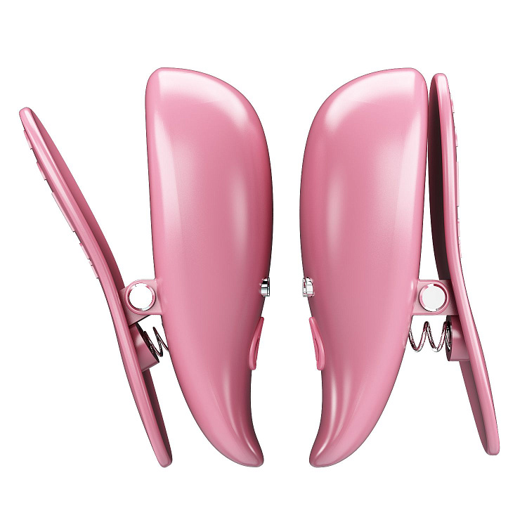 Розовые вибромассажеры для сосков с пультом ДУ Cayley