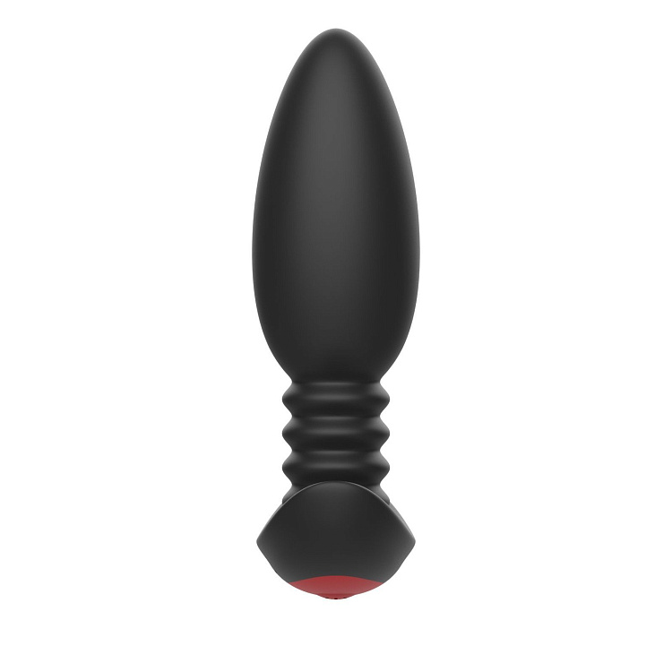 Черная анальная вибропробка Anal Vibrator с пультом ДУ - 13,5 см.