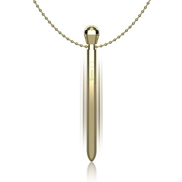 Золотистая подвеска на шею с вибрацией