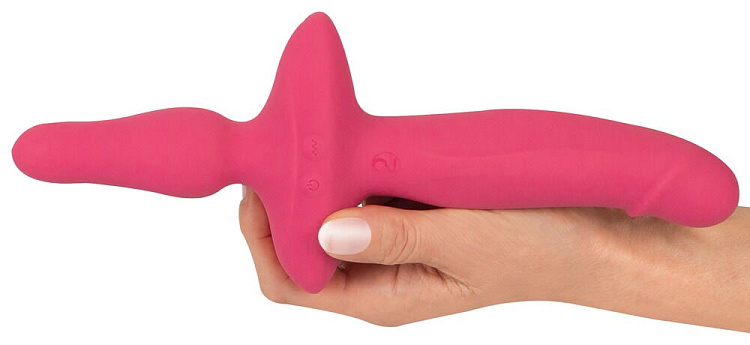 Розовый двусторонний вибратор 2in1 Vibrator   Butt Plug