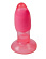 Розово-красная анальная пробка с вибрацией - 10 см.