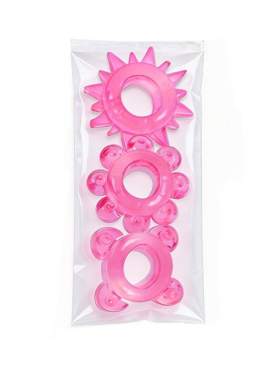 Комплект из 3 розовых эрекционных колец