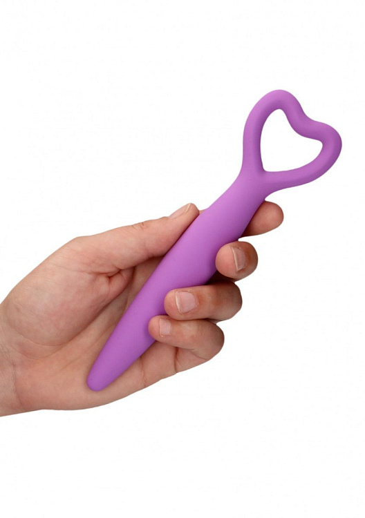 Набор фиолетовых вагинальных расширителей с вибропулей Silicone Vaginal Dilator Set