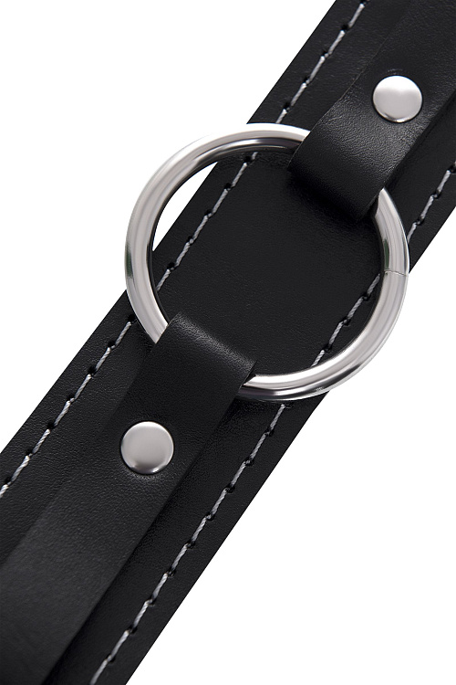 Кожаный ошейник-чокер с поводком