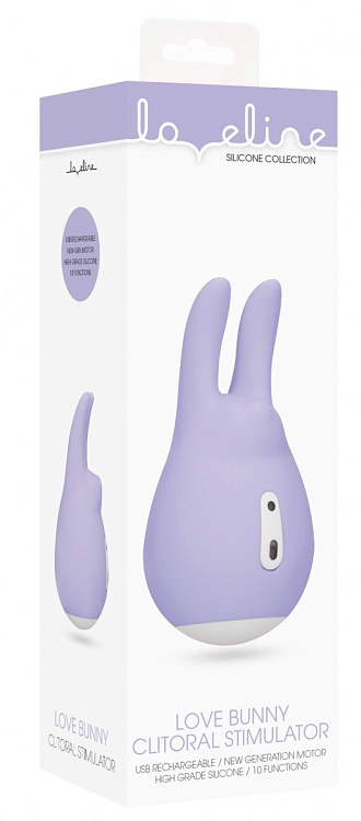 Фиолетовый клиторальный стимулятор Love Bunny - 9,4 см.