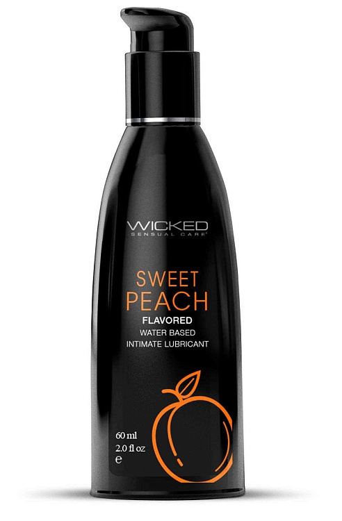 Лубрикант с ароматом спелого персика Wicked Aqua Sweet Peach - 60 мл.