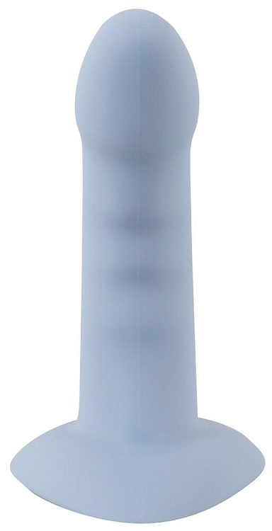 Голубой вибростимулятор на присоске Heart Guy - 17 см.