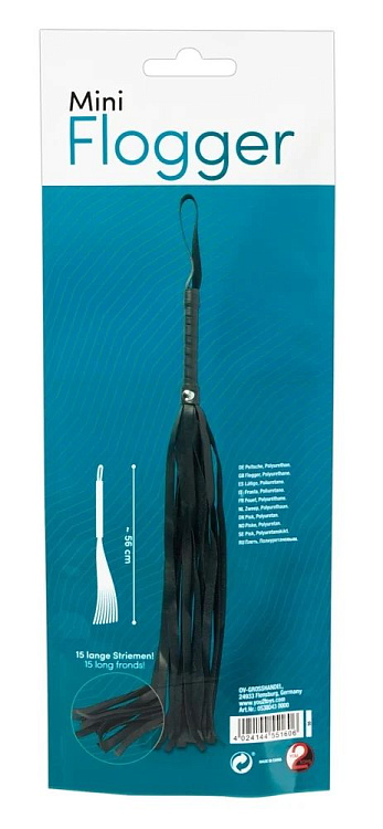 Черная плеть Mini Flogger - 56 см.