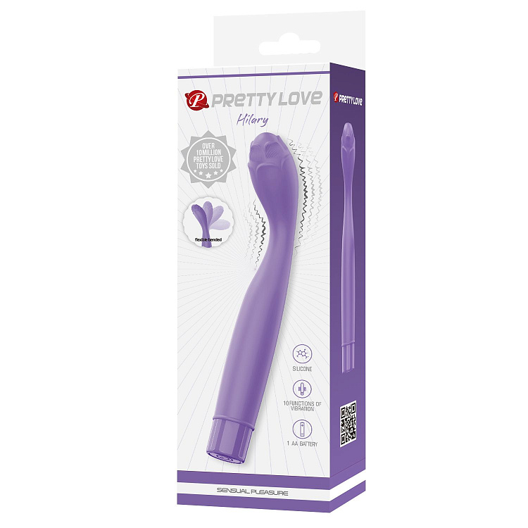 Сиреневый вибростимулятор зоны G Hilary - 18,5 см.
