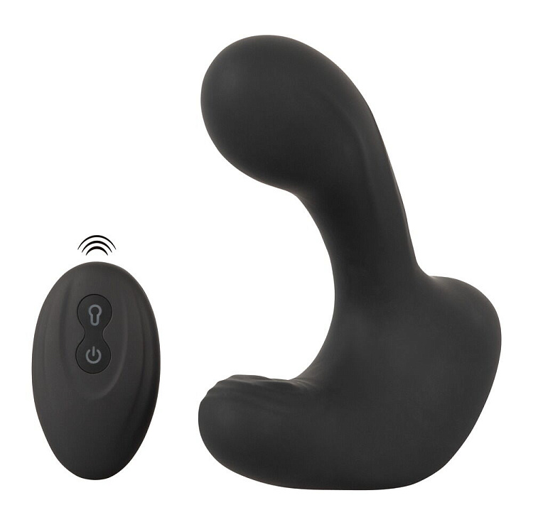 Черная анальная вибропробка с функцией расширения RC Butt Plug with 3 functions