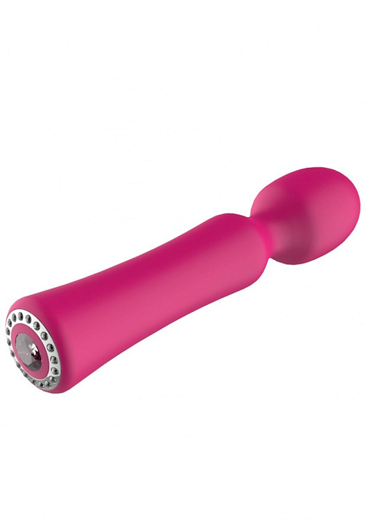 Розовый универсальный массажер Wand Pearl - 20 см.