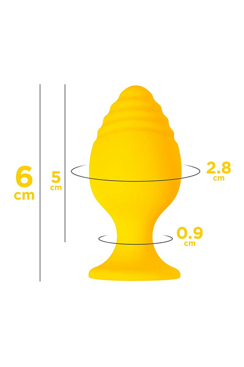 Желтая анальная втулка Riffle - 6 см.