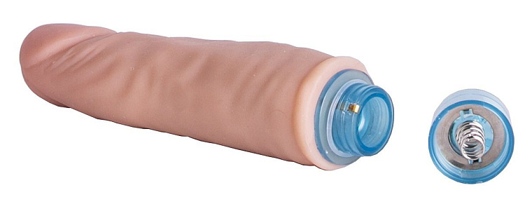 Телесный вибромассажёр Vibro Realistic Cock Dildo - 17,5 см.