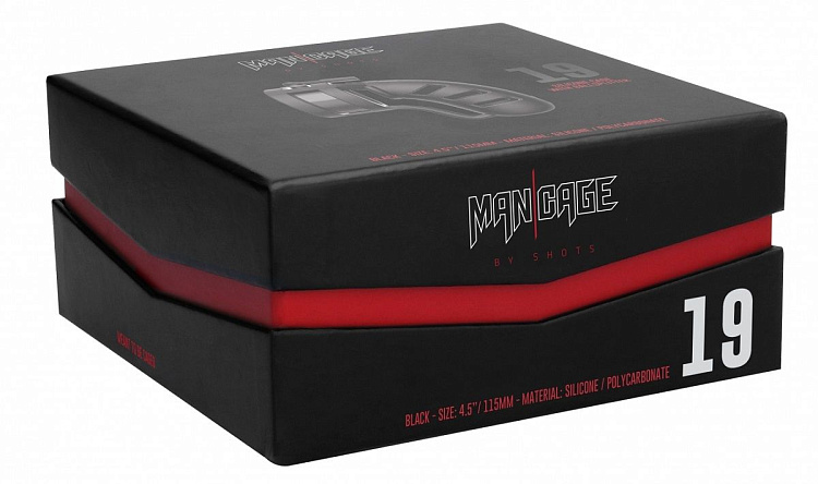 Черный мужской пояс верности Silicone Cage Ballsplitter Model 19 Chastity 4.5
