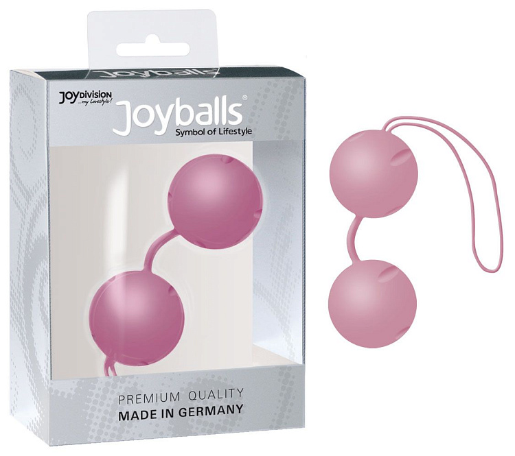 Нежно-розовые вагинальные шарики Joyballs с петелькой