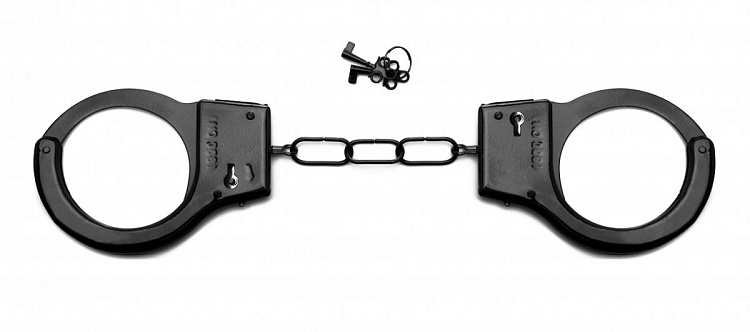 Чёрные металлические наручники SHOTS TOYS Black