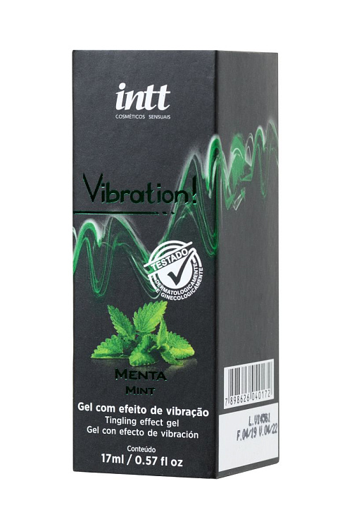 Жидкий массажный гель VIBRATION Mint с ароматом мяты и эффектом вибрации - 17 мл.