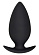 Большая черная силиконовая анальная пробка - 10,5 см.