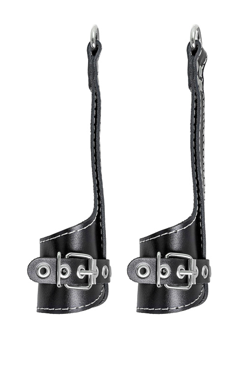 Черные подвесы с белой строчкой