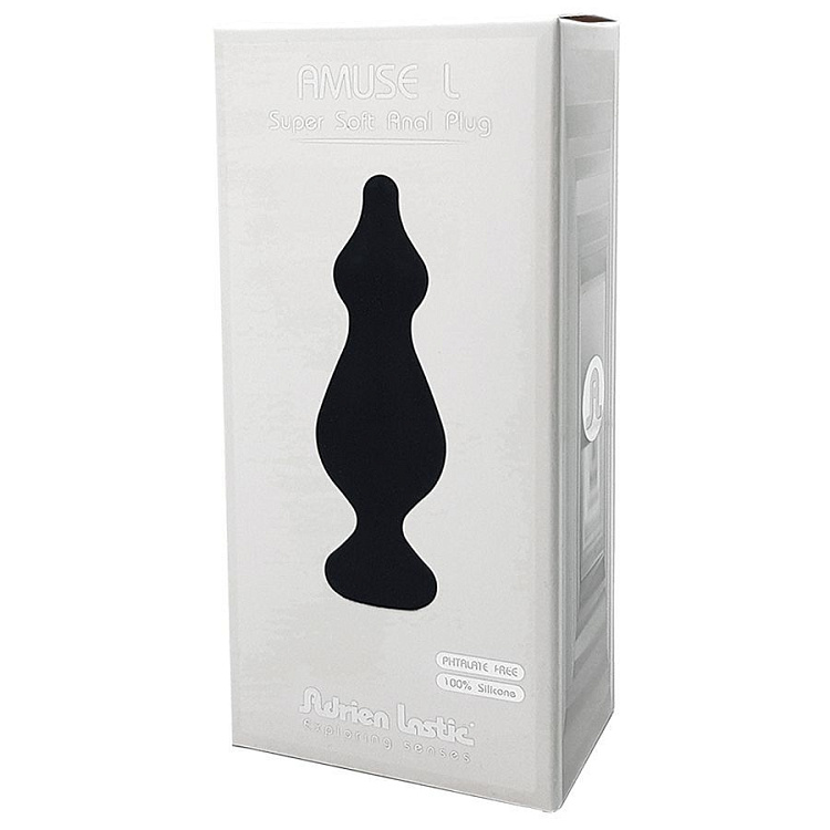 Черная анальная втулка Amuse L - 13,8 см.