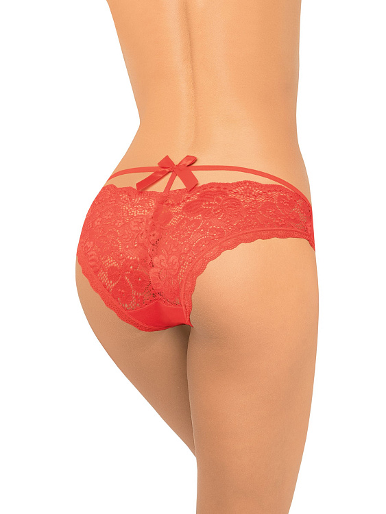 Оригинальные трусики-слипы с атласным бантом сзади