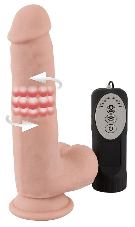 Телесный вибратор-ротатор Medical Silicone Rotating Vibrator - 20 см.