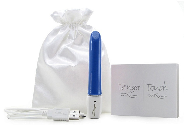 Синий перезаряжаемый вибратор Tango Blue USB rechargeable - 9 см.