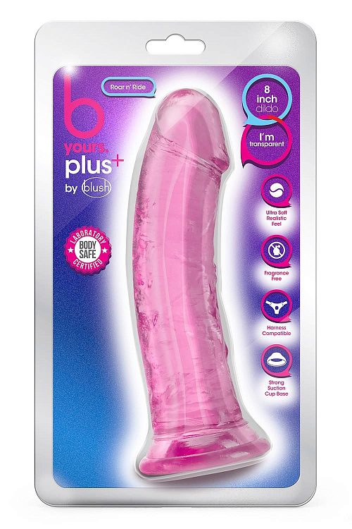 Розовый фаллоимитатор Roar N’ Ride - 20,3 см.