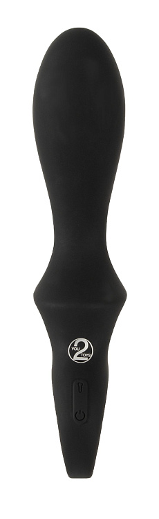 Черный вибратор для точки G с функцией расширения - 18,1 см.