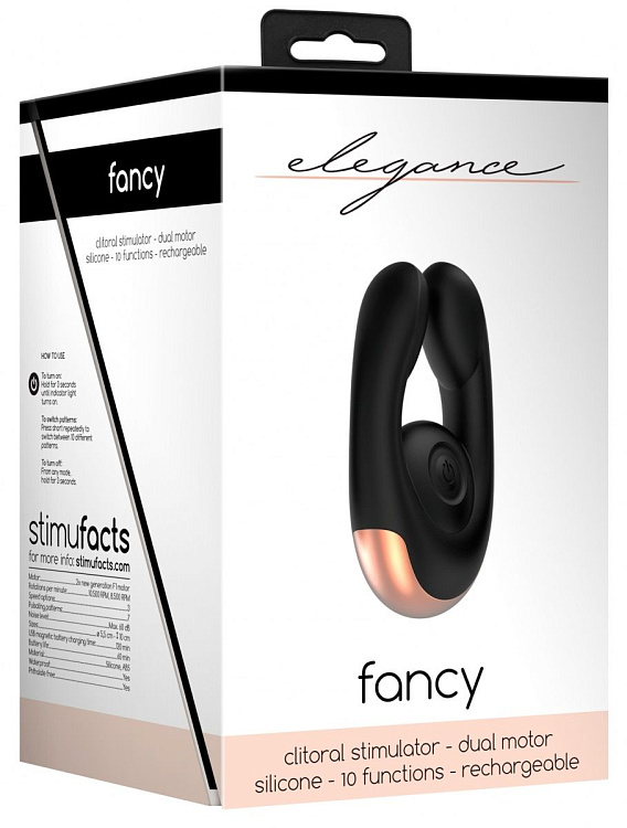 Черный клиторальный стимулятор Fancy - 9,8 см.