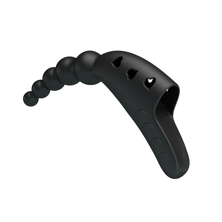 Черный вибратор на палец Jordin - 12,2 см.