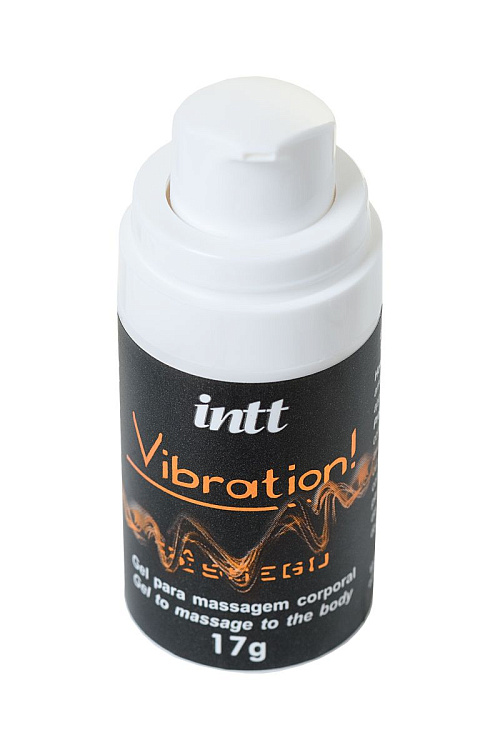 Жидкий массажный гель INTT VIBRATION Peach с ароматом персика и эффектом вибрации - 17 мл.