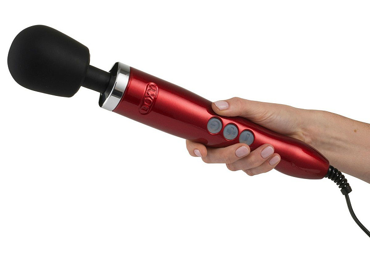 Красный вибратор Doxy Die Cast Wand Massager - 34 см.