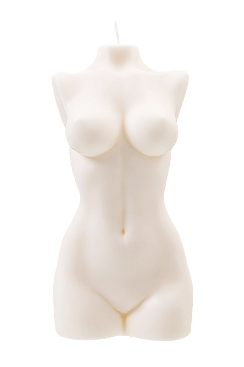 Белая интерьерная свеча в форме женского торса - 850 гр.