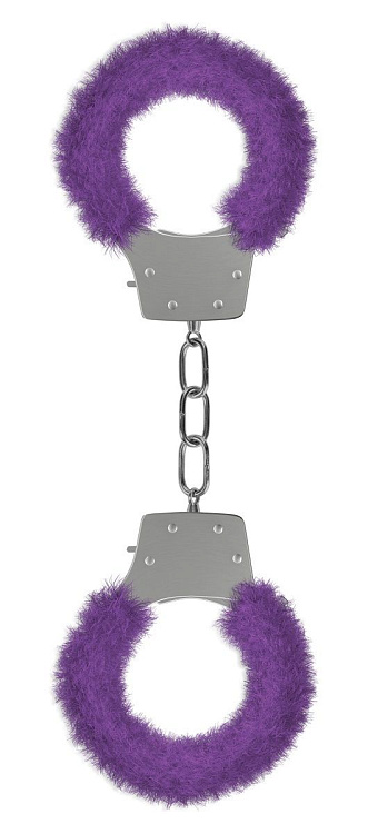 Фиолетовые пушистые наручники OUCH! Purple