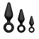 Набор из 3 черных анальных пробок Pointy Plug Set