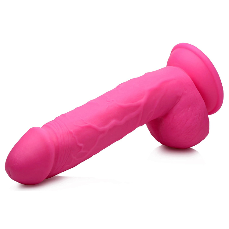 Розовый фаллоимитатор на присоске 8.25  Dildo with Balls - 22,8 см.