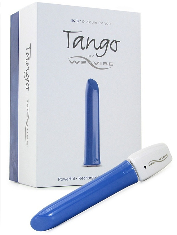 Синий перезаряжаемый вибратор Tango Blue USB rechargeable - 9 см.