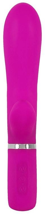 Лиловый вибратор с клиторальным отростком Super Soft Silicone Rabbit Vibrator - 20,2 см.