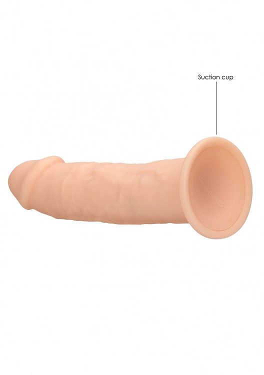 Телесный фаллоимитатор без мошонки Silicone Dildo Without Balls - 19,2 см.