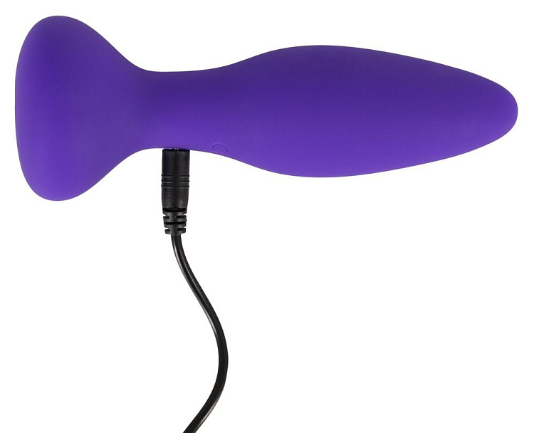 Фиолетовая анальная вибропробка RC Butt Plug - 14,5 см.