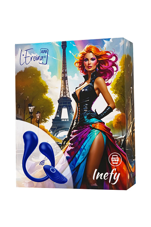 Синий многофункциональный вибратор Inefy с пультом ДУ