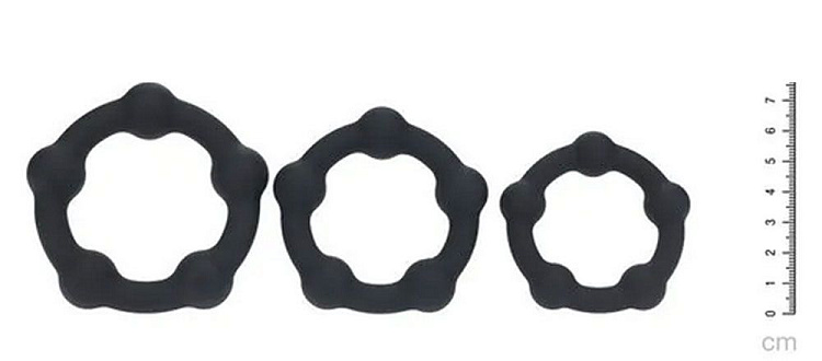Набор из 3 эрекционных колец Beaded Silicone Cockring Set