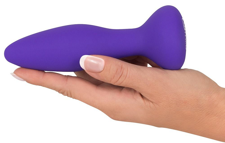 Фиолетовая анальная вибропробка RC Butt Plug - 14,5 см.