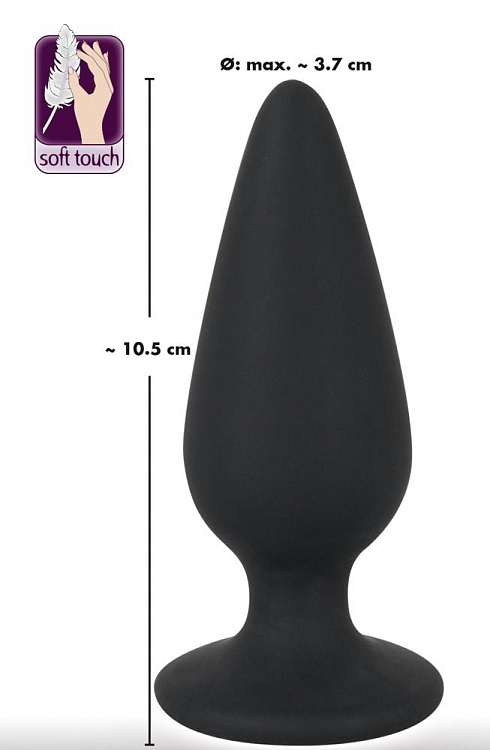 Черная анальная втулка Heavy Plug Large - 10,5 см.