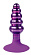Фиолетовая анальная пробка-елочка с круглым ограничителем - 10 см.