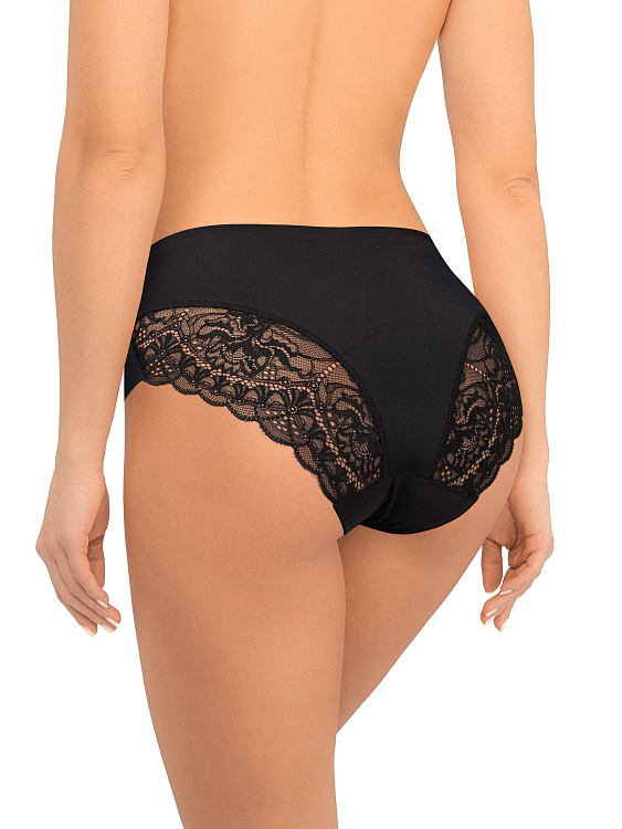 Трусики-макси из микрофибры с кружевными элементами