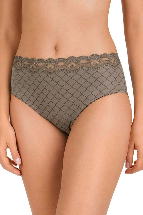 Высокие трусы-слипы с рисунком-решеткой